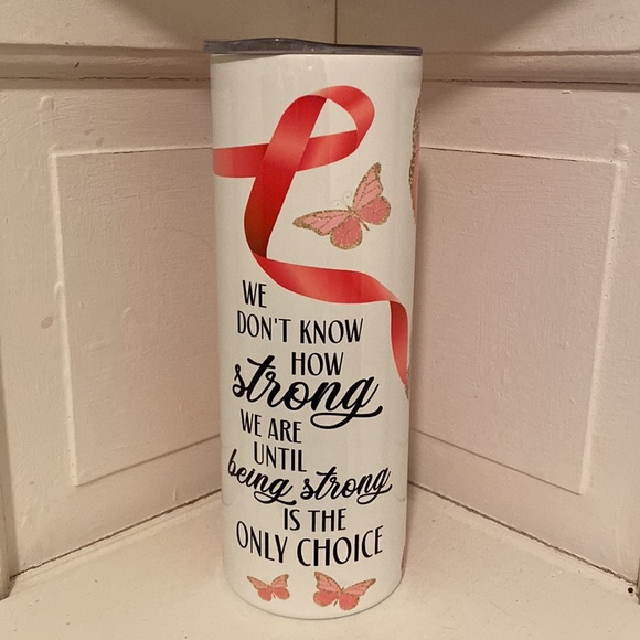 Breast Cancer 20oz. Tumbler NWT Handmade - Picture 5 of 10